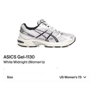 Gel-1130 White/Midnight Women US 7 1/2- New with Box
